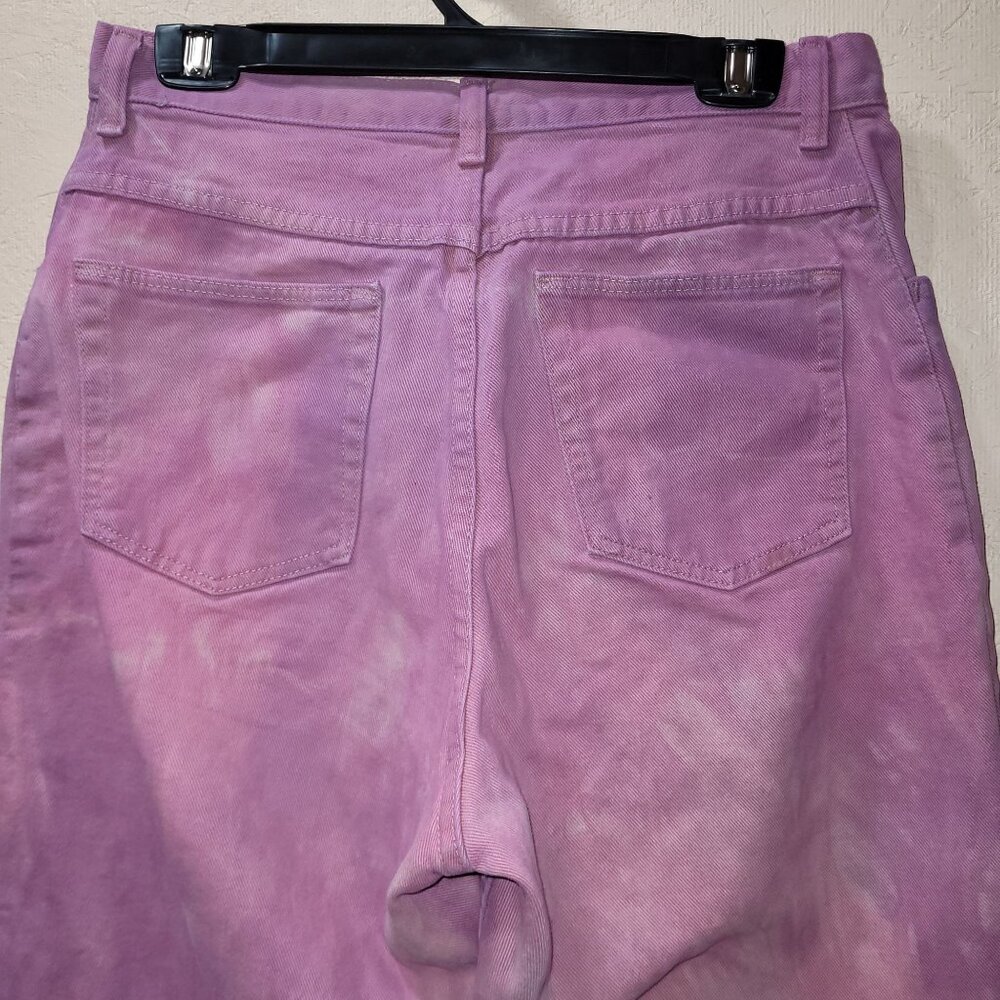 Vintage Wrangler Women's 12x34 Pink Tie Dye Jeans MSR01 TR Straight Fit Cotton - Picture 6 of 7